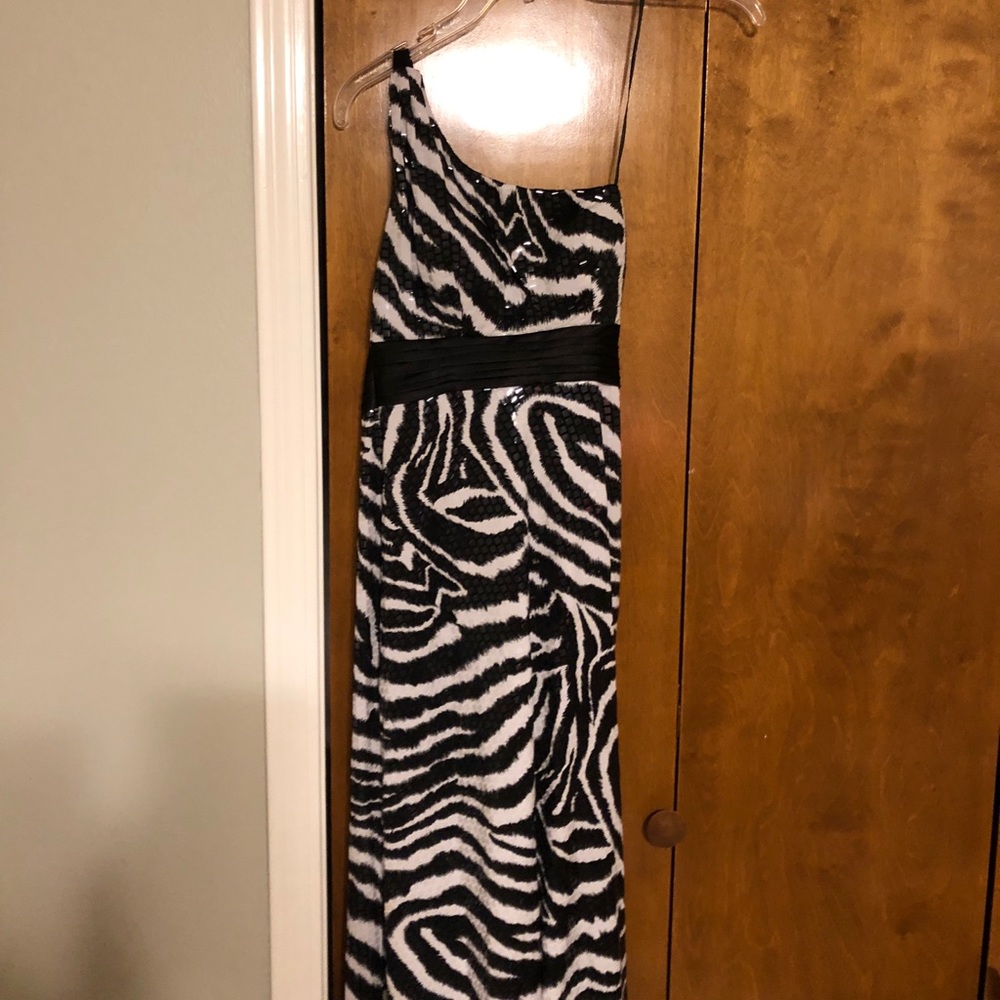 Zebra print prom dress
